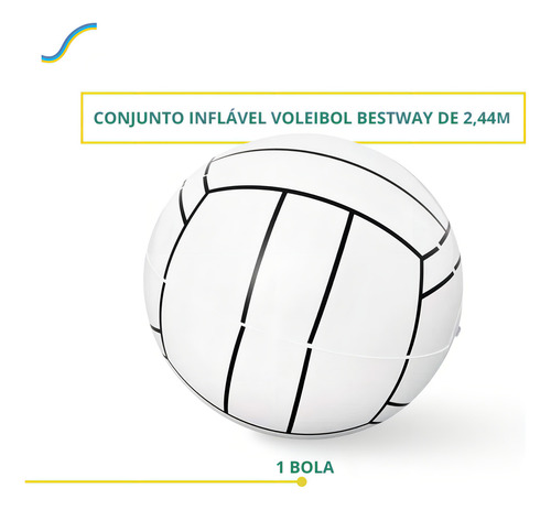 ..set De Voleibol Acuático Inflable Bestway Con Pelota Y Red