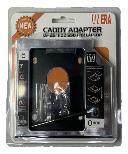 Adaptador Caddy 9.5 Mm Para Discos 2.5 In A Unidad Cd Dvd Rw