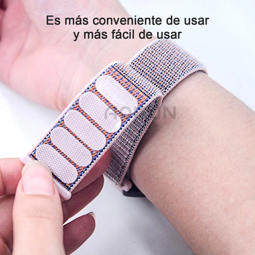2 Correa Para Xiaomi Mi Band 7 6 5 4 3 Nylón Y Ajuste Velcro Color Rosa + Color