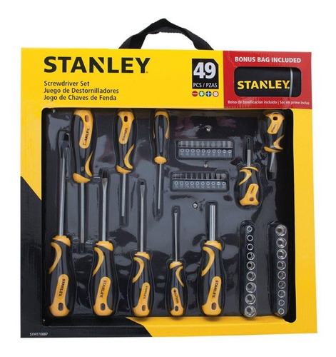 Imagem 1 de 3 de Jogo De Chaves 49 Itens + Bolsa De Nylon Stanley Stht70887m