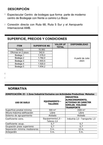 Centro De Distribucion En Lo Boza - Gran Bodega Con Oficinas