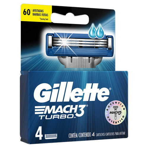 Imagen 2 de 3 de Repuestos para afeitar Gillette Mach3 Turbo 4 u