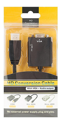 Conversor Hdmi M X Vga F Com Audio P2 Mag