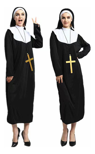 Disfraz Cosplay Priestess Nun Robe Para Mujer De Halloween