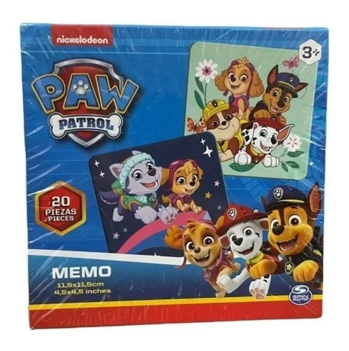 Paw Patrol Juego De Memoria 20 Tarjetones 1611 Tictoys