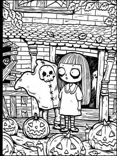 Spooky Girl | Libro Anillado Colorear Pintar | Coco Wyo