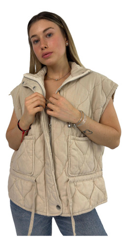 Chaleco Abrigado Matelasse Con Bolsillos