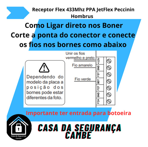 Receptor Flex 433 Mhz Com Conector Placa Ppa Jetflex Rossi