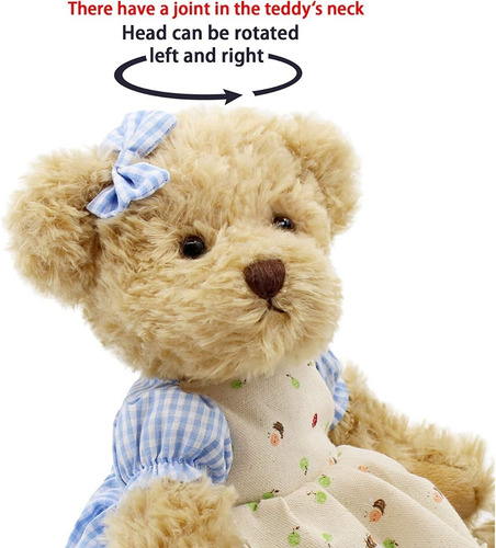 Oitscute - Juego De 2 Ositos De Peluche , Color Azul 28cm