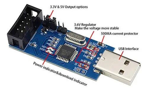 Paquete De 2 Unidades Usbasp Isp Programmer + Adaptador 10 P