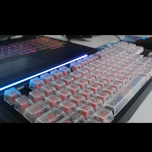 Adesivos Laterais Para Teclado Inglês, Preto Claro Curto