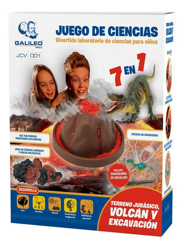 Imagen 1 de 6 de Volcán Y Excavación Jurásica Juego De Ciencias Galileo