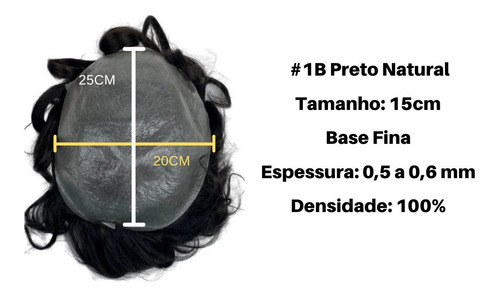 Prótese Capilar Micropele Hd Cabelo Humano #1b Preto Natural