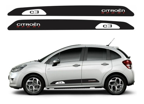 Par Adesivo Compatível Citroen C3 Sport Tuning - Preto 07