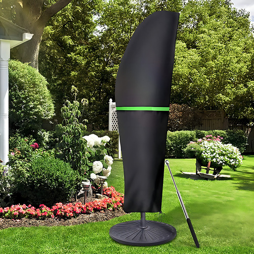 Gemitto - Funda Para Sombrilla De Patio, Impermeable, Para Exteriores, Con Cremallera Y Varilla, Para Paraguas De 2,7 A 4 M, Protección Contra Rayos Uv, Lluvia, Viento Y Polvo (420d Voladizo)