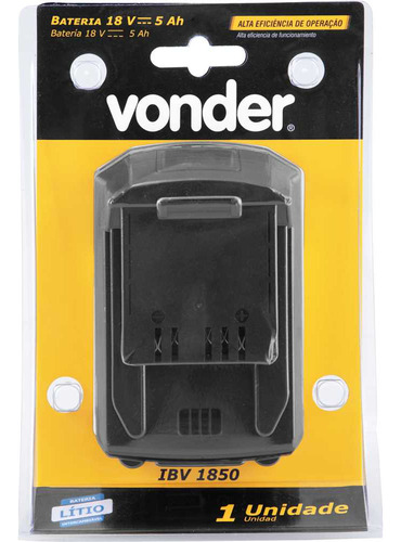 Bateria 18,0 V Linha Intercambiável 5,0 Ah, Ibv 1850 Vonder