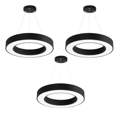 Lámpara Colgante Led Circular Moderna Minimalista 3 Pz