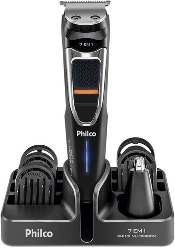 Aparador De Pelos Philco Pap10i Multigroom 7 Em 1 Cor Preto/Inox Bivolt