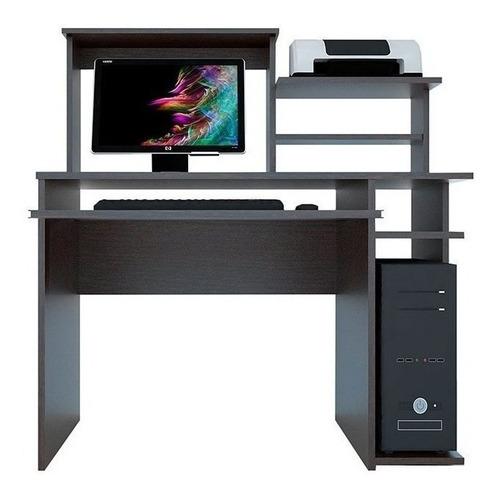 Imagen 2 de 3 de Escritorio para pc Mosconi 709 melamina de 101cm x 121cm x 45cm wengue