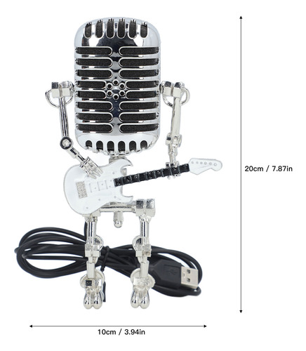 Robot Con Micrófono Para Guitarra, Metal, Retro, Punk, Estil