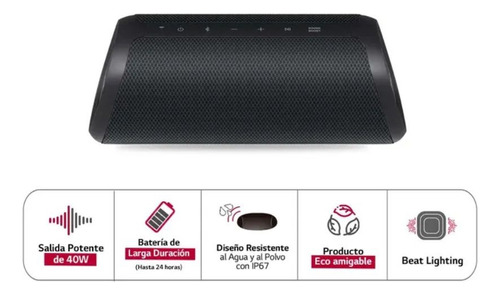 Parlante Portátil LG Xboom Go Xg7qbk Color Negro