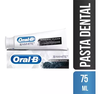 Pasta Dental Oral B 3d White Carbón Mineral Clean 75ml