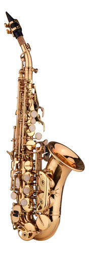 Saxofón Soprano Bb De Latón Niquelado Dorado
