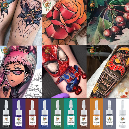 Kit De Tatuaje Profesional T T, Pluma Para Máquina De Tatuar, Incluye 11 Tipos De Tinta, Kit Completo De Alta Calidad. Kit De Tatuaje Profesional, Máquina De Tatuar De Alta Calidad.
