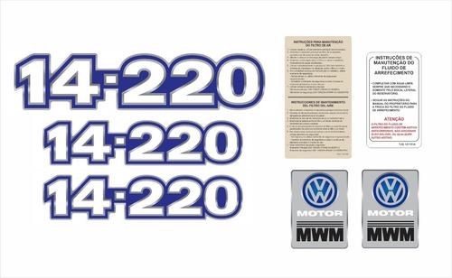 Adesivos Compatível Vw 14-220 Mwm Resinados Etiquetas R839 Cor PADRÃO