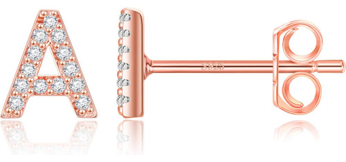 Pendientes Con Letra A, Aretes Con Inicial De Circonita Con