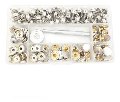 Kit De Broches De Lona De Acero Inoxidable, 152 Uds., Botón