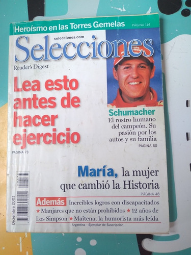 Revista Selecciones Diciembre 2001 Virgen Maria