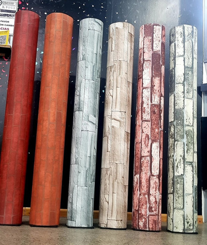Imagen 6 de 7 de Vinilo Simil Piedra Y Ladrillo Ancho 1.22mt X 50cm (polgraf)