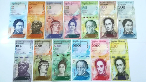 13 Billetes Colección Bolívares Fuertes - Venezuela Oferta 1