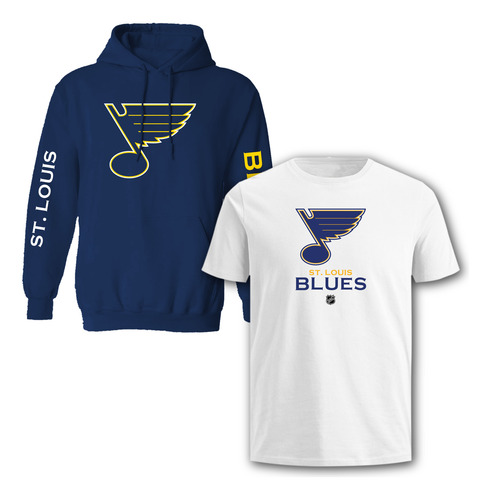 Paquete: Sudadera + Playera Nhl St. Louis Blues Sublimada