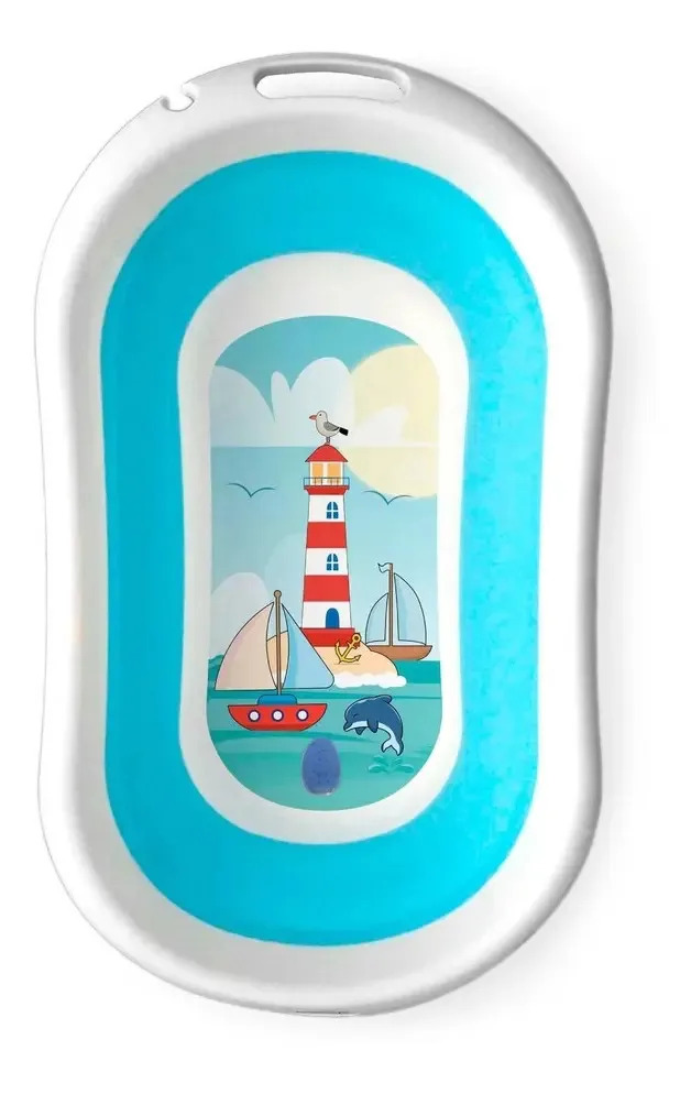Bañera Plegable Antideslizante Love para Bebés, con Diseño de Barcos