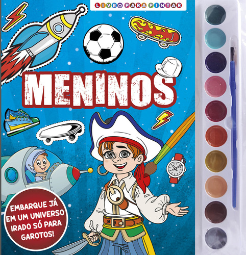 Meninos - Livro para Pintar com Aquarela, de On Line Editora. Editorial Online, tapa mole, edición 2 en português, 2022