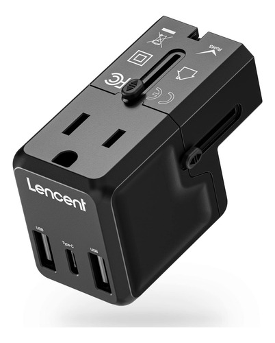 Lencent - Adaptador De Corriente De Viaje Internacional, Min