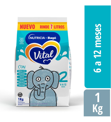 Leche En Polvo Vital 2 Pack 1kg Bolsa