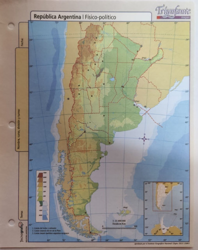 Mapa Argentina Fisico Politico Nro 3 Block X 40 Unidades