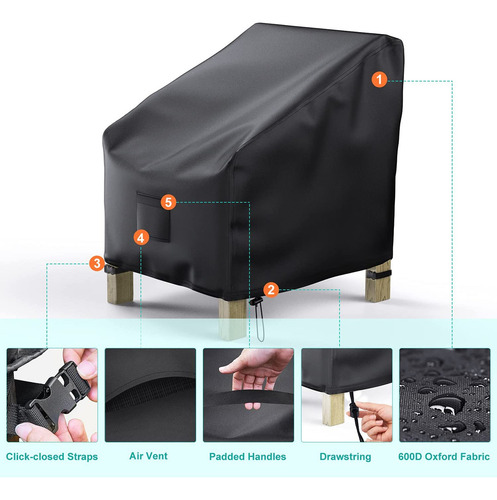 Fundas Para Sillas De Patio Impermeables Para Muebles 2 Pcs
