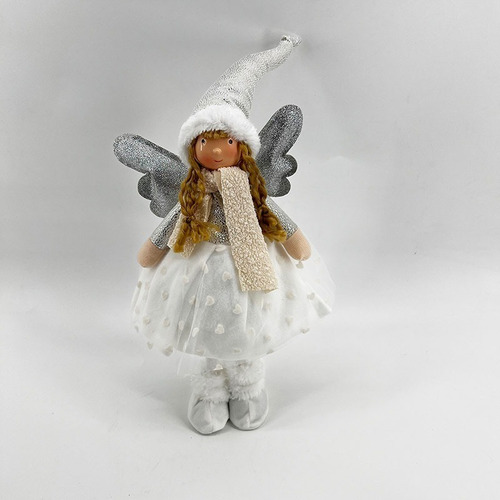 Angel 16x11x48cm Blanco/plateado Luz Led