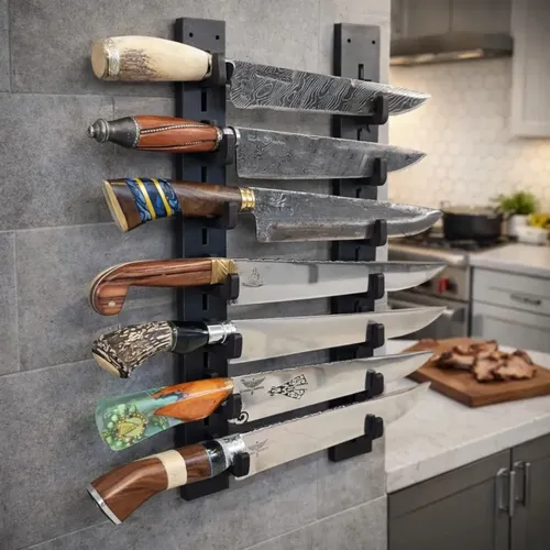 Porta Facas De Parede Área Gourmet Churrasqueira Suporte Cor Preto