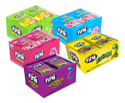 Kit Guloseimas 60 Pacotes De 15g Cada Fini