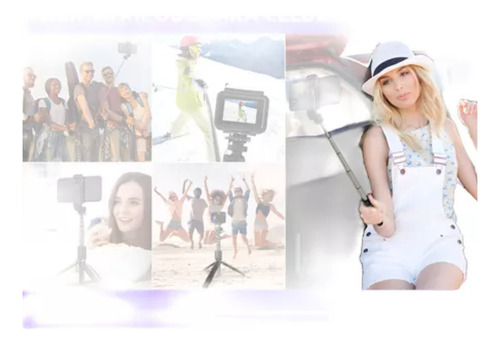 Bastão De Selfie Com Controle Remoto Bluetooth Altomex Zb011 Cor Rosa