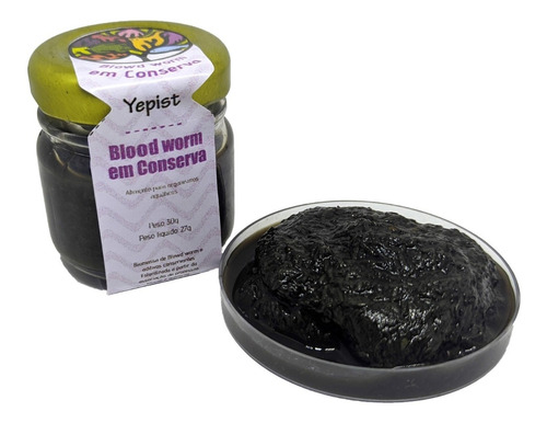 Yepist Bloodworms Em Conserva 27g P/ Alimentação De Peixes