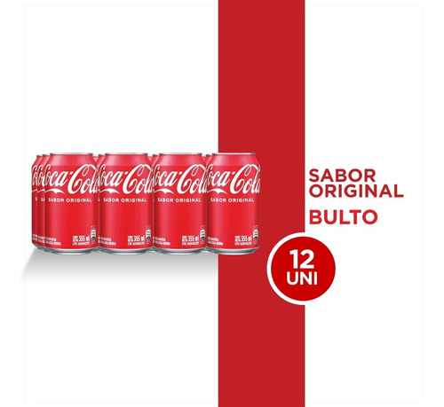 Refresco Coca - Cola Sabor Original Lata 355ml 12 Unidades.