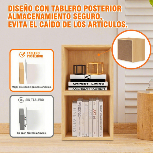 Librero Organizador Cubos Apilables De Madera Multifuncional
