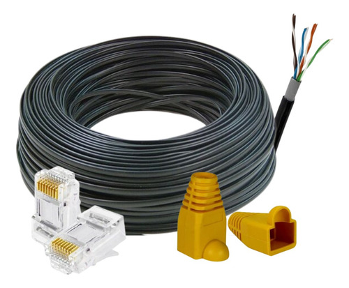 Cable Utp Cat6 50 Mts Con Conectores Y Botas