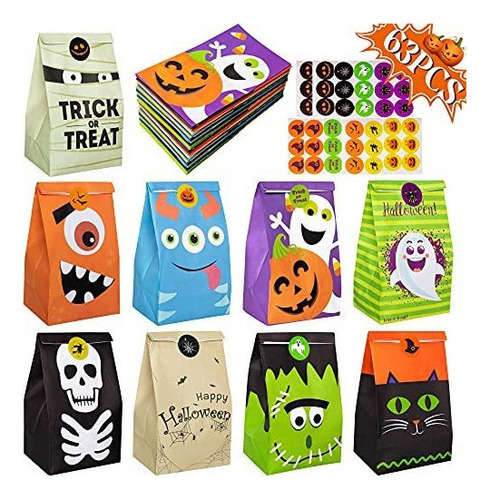 Arañas  63 Bolsas De Regalo De Halloween Para Fiestas, Dulc